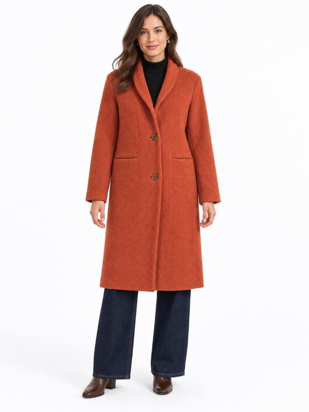 Aritzia Wilfred Dujardin Merino Wool Coatigan Small Terracotta